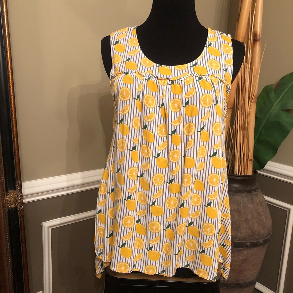Lee Lemon prints sleeveless top